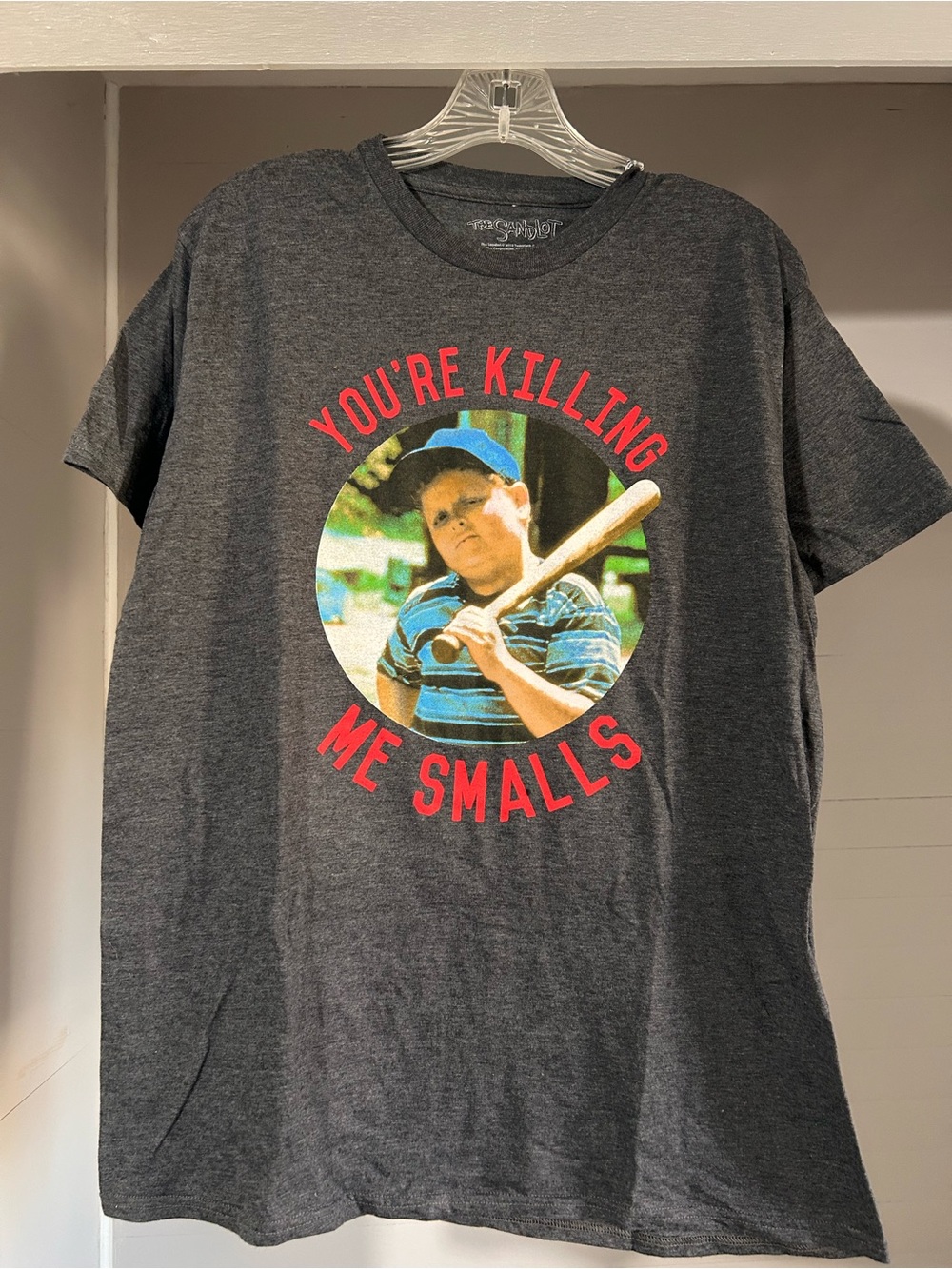 Graphic Crewneck Tee - Dark Gray "You're Killing Me Smalls"